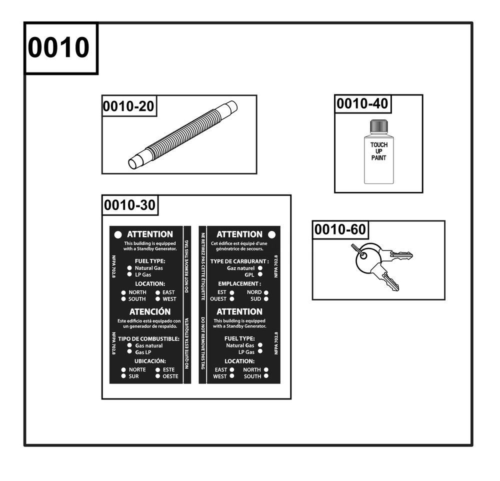 Accessory Group Diagram and Parts List for 076195-01  Briggs and Stratton Generator